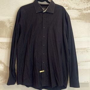 BUGATCHI Paisley Black Dress Shirt - XXL